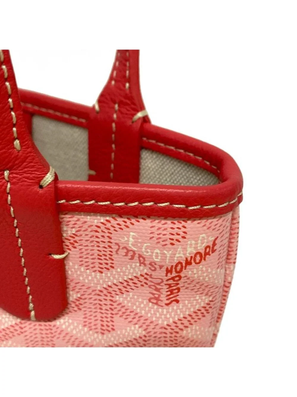 Goyard Tote Bag Poitiers Pink Markage Leather